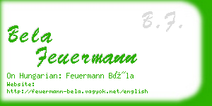 bela feuermann business card